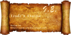 Izsák Etelka névjegykártya