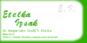 etelka izsak business card